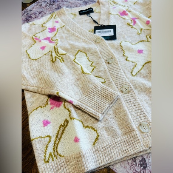 NWT Cynthia Rowley Intarsia Button Cardigan - Picture 6 of 12